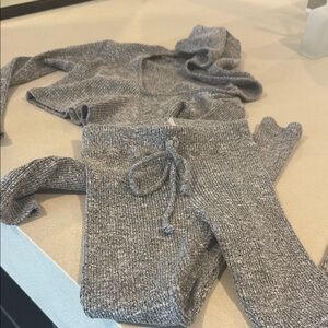 Fashion nova grey leggings and crop sweater set xs